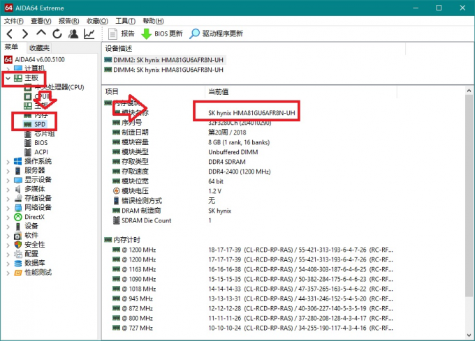 查看内存颗粒信息