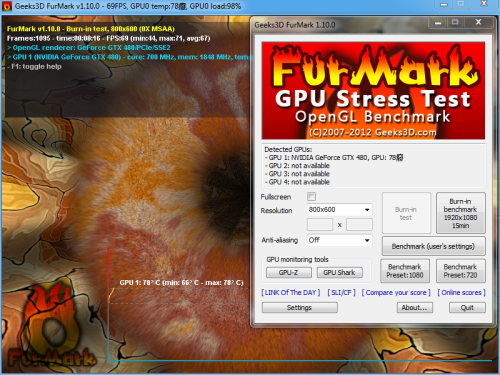 FurMark软件主界面