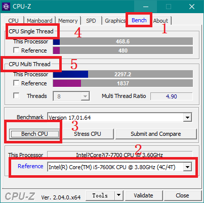 使用CPU-Z进行CPU性能测试