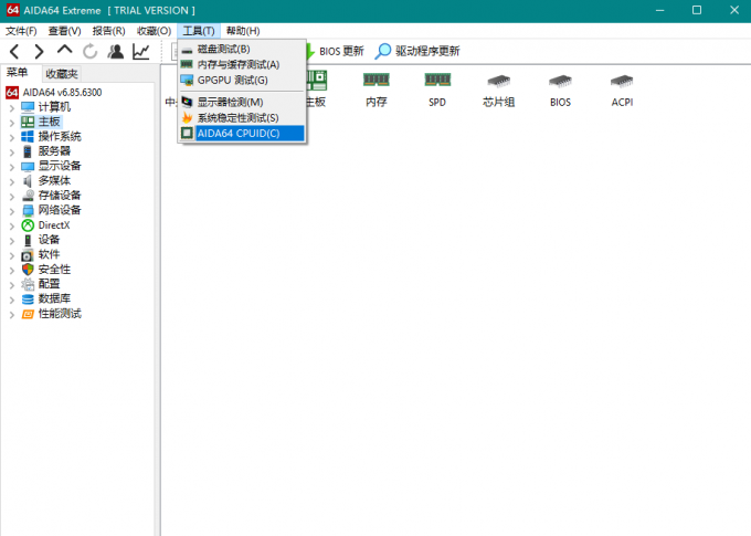 进入AIDA64 CPUID功能