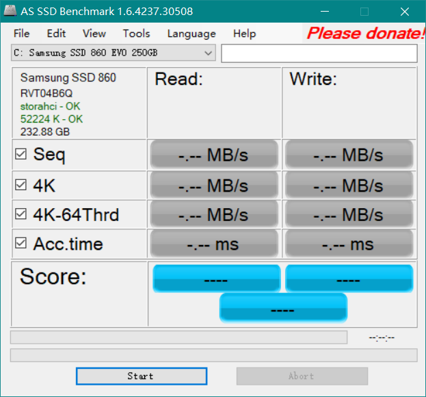 AS SSD Benchmark软件界面