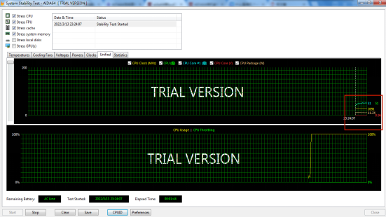 烤机过程中红线显示