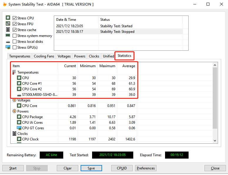 图6：查看温度统计数据