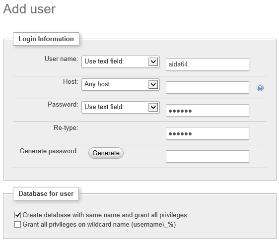 添加MySQL新用户账号