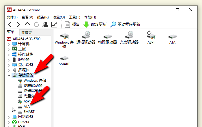 图1:依次点击“存储设备”和“ATA”
