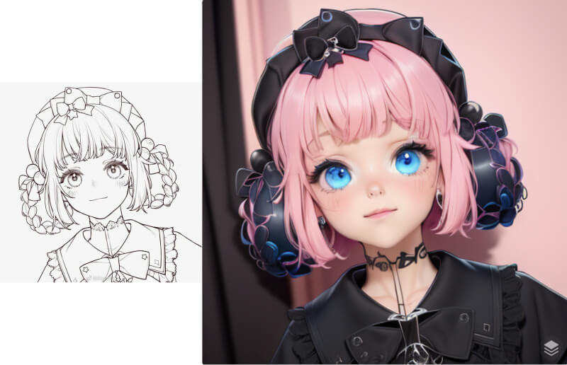 SD ControlNet 1.1线稿转3D上色3.jpg