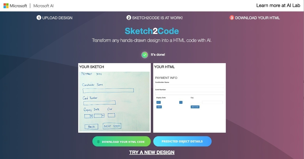 Sketch2Code