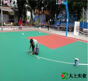 篮球场彩色地面施工
